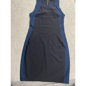 Athleta Women's Size Small Fuse Scuba Colorblock Sporty Dress Black Blue